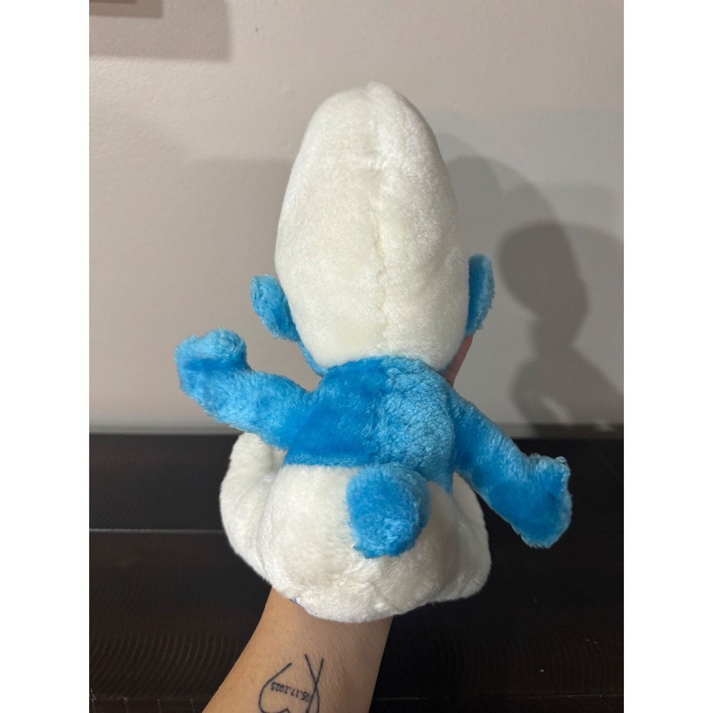 Vintage 1979 Smurf Plush Wallace Berrie & Co Blue White Stuffed Toy Peyo 70s - Picture 2 of 4